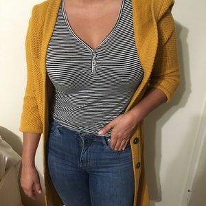 Yellow long cardigan